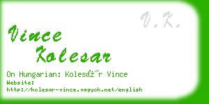 vince kolesar business card